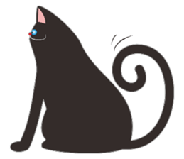 Black triangle cat sticker #8003525