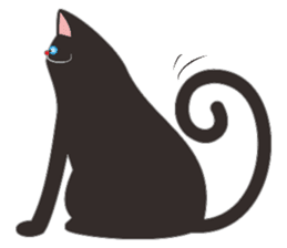 Black triangle cat sticker #8003525