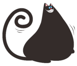 Black triangle cat sticker #8003530