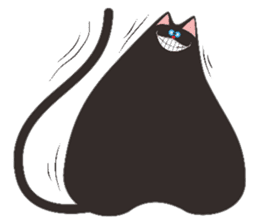 Black triangle cat sticker #8003534