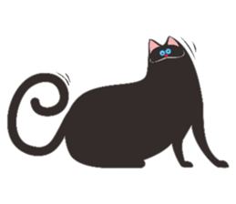 Black triangle cat sticker #8003538