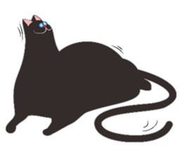 Black triangle cat sticker #8003546