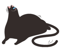 Black triangle cat sticker #8003546