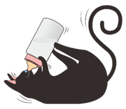 Black triangle cat sticker #8003556
