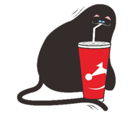 Black triangle cat sticker #8003557