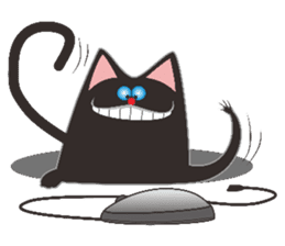 Black triangle cat sticker #8003559