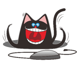 Black triangle cat sticker #8003560