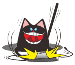 Black triangle cat sticker #8003561