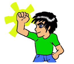 Man with a hot heart sticker #8007764