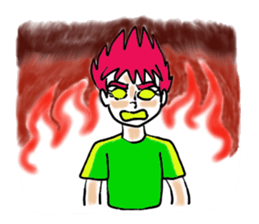 Man with a hot heart sticker #8007765