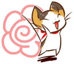 Calico cat of a red ribbon sticker #8008977