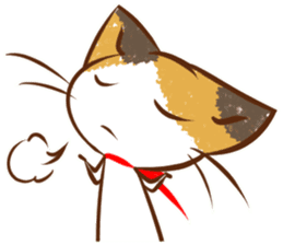 Calico cat of a red ribbon sticker #8008981