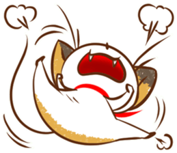 Calico cat of a red ribbon sticker #8008983