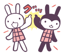 White Rabbit and Brown Bunny sticker #8009324