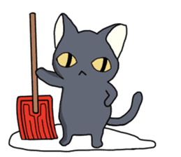 WINTER BLACK CAT(English ver) sticker #8014052
