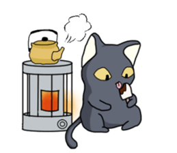 WINTER BLACK CAT(English ver) sticker #8014066