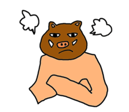 Bird and Wild boar. sticker #8014799