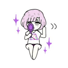 idol otaku-chan 3 -purple- sticker #8019221