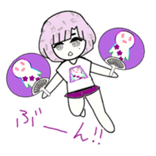 idol otaku-chan 3 -purple- sticker #8019240