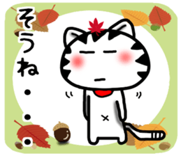White cat autumn version Sticker-5 sticker #8019255