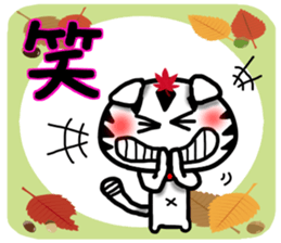 White cat autumn version Sticker-5 sticker #8019275