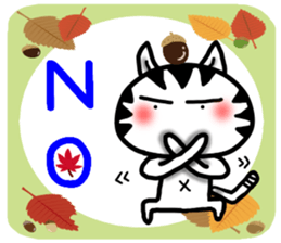 White cat autumn version Sticker-5 sticker #8019277