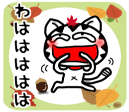 White cat autumn version Sticker-5 sticker #8019278