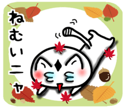 White cat autumn version Sticker-5 sticker #8019280