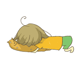 Cowlick girl's daily sticker #8019385