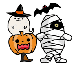 Friends of ghost and pumpkin sticker #8029876