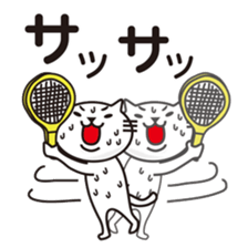 Very white cat to play tennis sticker #8032616