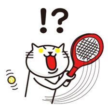 Very white cat to play tennis sticker #8032625