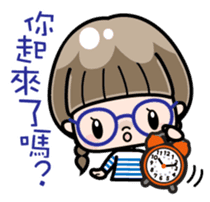 Cute girl with round glasses sticker #8035551