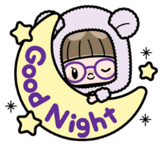 Cute girl with round glasses sticker #8035556