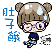 Cute girl with round glasses sticker #8035577