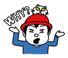 Cat hat boy sticker #8037434