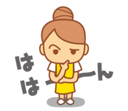 DANGOnoKO   Top Knot girl of little mean sticker #8039599