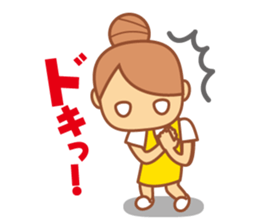 DANGOnoKO   Top Knot girl of little mean sticker #8039604
