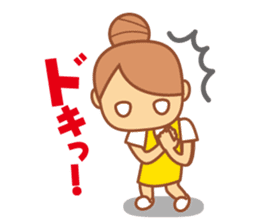 DANGOnoKO   Top Knot girl of little mean sticker #8039604
