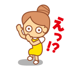 DANGOnoKO   Top Knot girl of little mean sticker #8039609