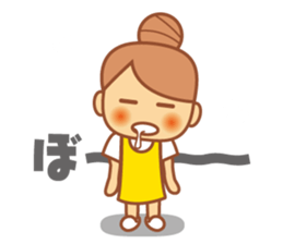 DANGOnoKO   Top Knot girl of little mean sticker #8039635