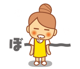 DANGOnoKO   Top Knot girl of little mean sticker #8039635
