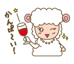 Sheep ram -chan white sticker #8040282