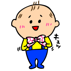 Sticker of the baby of drooping eyes.