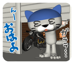 3D Eyes are scary cat "ALLEY CAT MOTORS" sticker #8043564