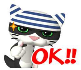 3D Eyes are scary cat "ALLEY CAT MOTORS" sticker #8043574