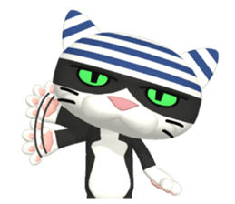 3D Eyes are scary cat "ALLEY CAT MOTORS" sticker #8043589