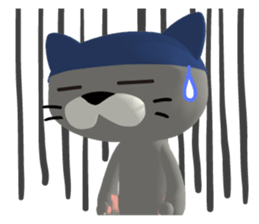 3D Eyes are scary cat "ALLEY CAT MOTORS" sticker #8043591