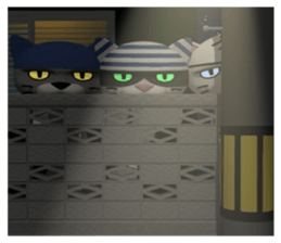 3D Eyes are scary cat "ALLEY CAT MOTORS" sticker #8043599