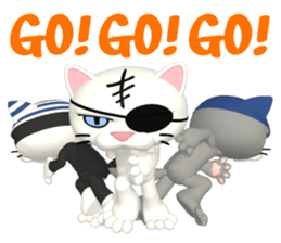 3D Eyes are scary cat "ALLEY CAT MOTORS" sticker #8043601